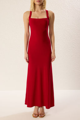 TRENDYOLMILLA Siyah Vucuda Oturan Orme Maxi S?k Abiye Elbise TPRSS25AE00111 фото 4