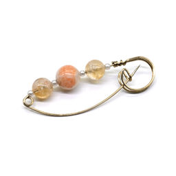 Брошь-булавка от сглаза с цитрином 58*20мм