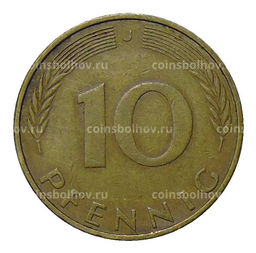 Монета 10 пфеннигов 1973 года J Германия