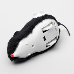 Мышь заводная меховая, 12 см, чёрная - Пижон фото 4