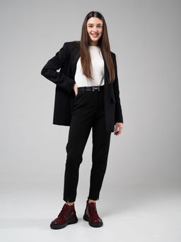 Ботинки 305.927bl.Бордовый бордовая замша/байка