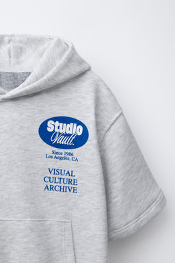 SHORT SLEEVE RAISED SWEATSHIRT - Zara фото 3