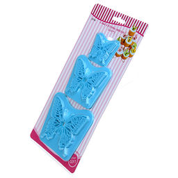 Кондитерский трафарет пластмассовый для украшения торта Бабочки набор 3 шт: 5,5х5см h0,7см; 8,5х7,5см h0,7см; 10,5х9,5см h0,7см, в блистере (Китай) - Домашняя мода фото 2