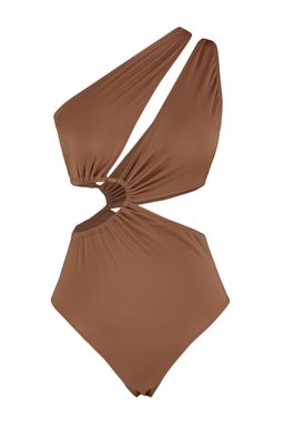Kahverengi Tek Omuz Tunelli Cut Out/Pencereli Regular Core Mayokini TBESS23MA00206