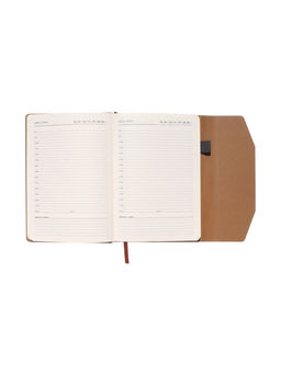 Ежедневник недатированный формат А5, с клапаном, 112 листов, линия, пвх, Бежевый - Simaland фото 10