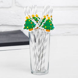 Трубочки для коктейля Ёлочка, 250 мл, набор 10 шт.