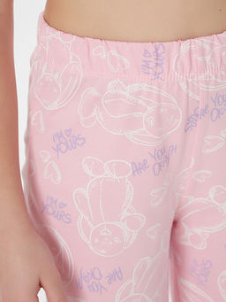 Комплект для девочек розовый с надписью Cute bunny - Mark formelle фото 6