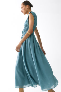 Vestido de ramio con tiras de enlazar - H&m фото 3
