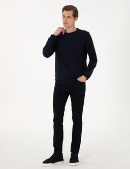 Lacivert 3 _plik Regular Fit Bisiklet Yaka Basic Sweatshirt - Pierre cardin фото 4