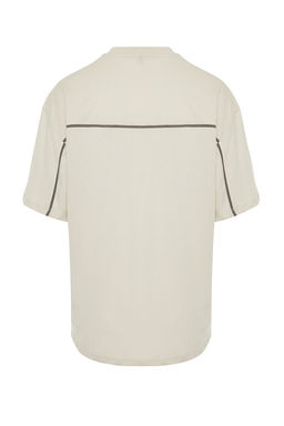 Tas Oversize/Genis More Sustainable Kontrast Biyeli %100 Pamuklu Organik T-shirt TMNSS24TS00180 - Trendyolmilla фото 3