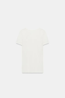 CAMISETA LYOCELL Y SEDA / Blanco roto