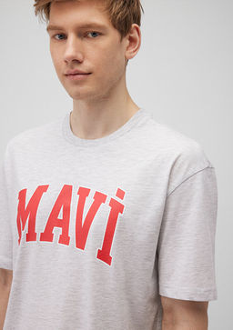 Mavi Logo Bask?l? Gri Tisort  фото 5