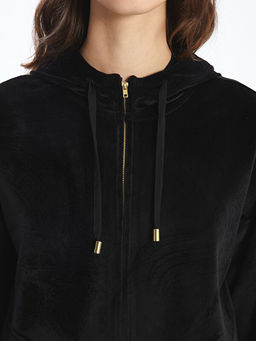 Kap??onlu Uzun Kollu Kadife Kad?n Pijama ?st