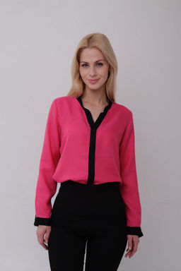 11228 Блуза розовая с чёрной отделкой - Martichelli фото 6