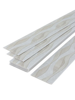 Цена за 12 шт. Стеновая панель ПВХ «Волна», 2600×250 мм, цвет бежевый/серый