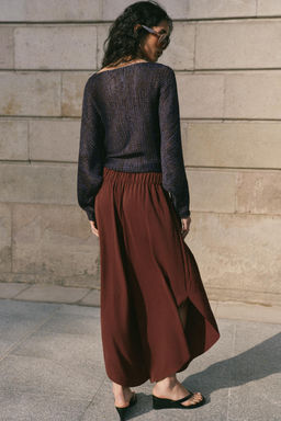 PANTAL?N FLUIDO ABERTURAS / Marr?n - Zara фото 3