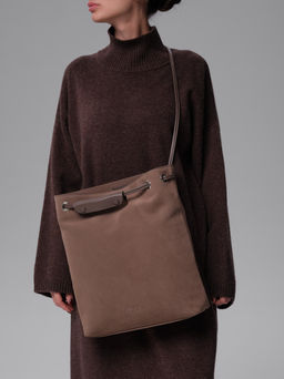 Замшевая сумка Ann DBR 31228 серо-коричневый  фото 5