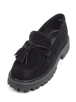 03-5929-1 BLACK Лоферы женские (натуральная замша) - No name фото 5