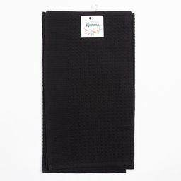 Полотенце Доляна цв. черный 35х60 см, 100% хл., крупная вафля 220 г/м2  фото 5