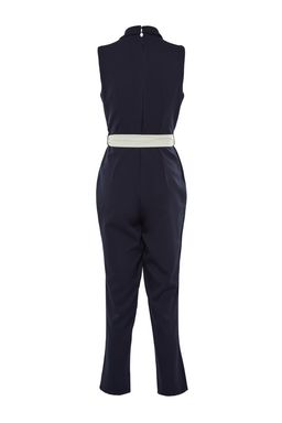 Lacivert Kusakl? Kruvaze Yaka Kolsuz Dokuma Tulum TWOSS20TU0052 - Trendyolmilla фото 6