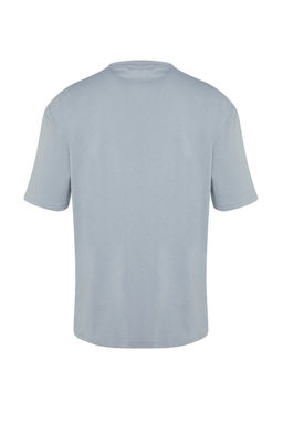 TRENDYOL MAN Gri Oversize/Genis Kesim Bisiklet Yaka Yaz? Bask?l? %100 Pamuklu T-Shirt TMNSS21TS1685 - Trendyolmilla фото 20