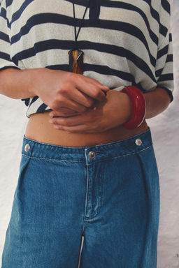 Z1975 WIDE-LEG MID-WAIST PLEATED JEANS - Zara фото 9