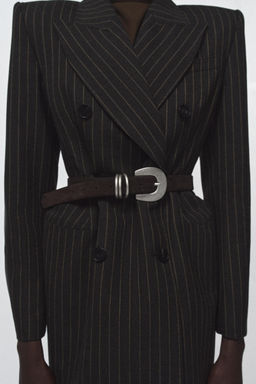 100% SUEDE LEATHER BELT WITH TRIPLE LOOP