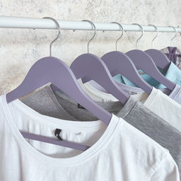 Набор вешалок дерев., 6 шт., прямых, с переклад., 44.5*23*1.2 см, цвет сиреневый, LAV, шт - Valiant фото 7