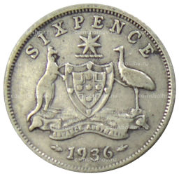 6 пенсов 1936 года Австралия