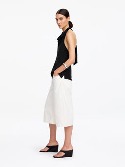 Top de cuello halter en mezcla de lino - H&m фото 5