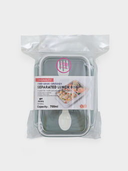Ланч - бокс, контейнер для еды «Нордик», с приборами, 2 ячейки, 700 мл, 17×12.5×7, пластик, МИКС