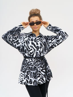 942 Туника-Рубашка "Лео/серый"