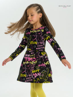 Платье Эля неоновые мишки - Sovalina фото 24