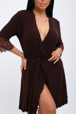 Халат женский из вискозы Адель Нуар шоколад - Амадэль фото 7