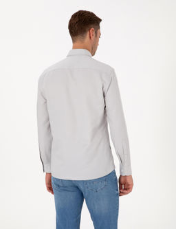 Gri Regular Fit Uzun Kollu G_mlek - Pierre cardin фото 5