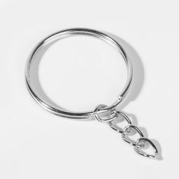 Цена за 100 шт. Основа для брелока, с цепочкой, d = 25 мм, цвет серебряный - Simaland фото 2