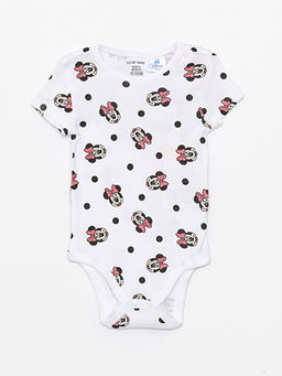 Bisiklet Yaka K?sa Kollu Minnie Mouse Bask?l? K?z Bebek ??t??tl? Body 2li - Waikiki фото 2