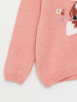 Bisiklet Yaka Desenli Uzun Kollu K?z ?ocuk Triko Kazak - Waikiki фото 3