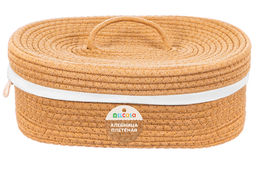 Хлебница плетеная с льняным мешком 35*25*13 см, бежевая - Elan gallery фото 8