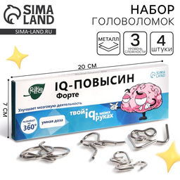 Металлические головоломки «IQ-повысин», набор 4 шт.