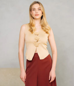 Жилет #КТ31030, бежевый