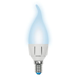 LED-CW37 7W/NW/E14/FR PLP01WH Лампа светодиодная. Форма свеча на ветру, матовая. Серия ЯРКАЯ. Белый свет (4000K). Картон. ТМ Uniel