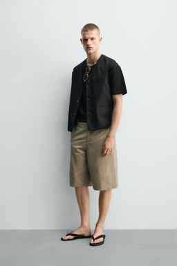 BERMUDA RELAXED FIT ALGOD?N - LINO / tostado