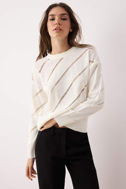 Siyah Ajurlu/Delikli Triko Kazak TWOAW24KZ00157 - Trendyolmilla фото 9