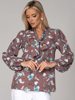 Блузка Бант (ежевика) - Эльза фото 16