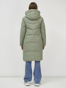 Куртка зимняя с капюшоном удлиненная стеганная зеленого цвета 9650Z - Mtforce фото 12