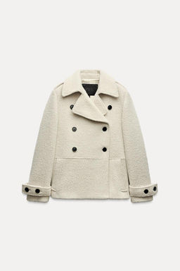 ZW COLLECTION BOUCLE WOOL COAT - Zara фото 6