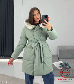 куртка женская зимняя с поясом