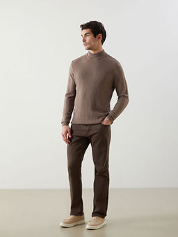 Yar?m Bal?k?? Yaka Uzun Kollu Erkek Triko Kazak