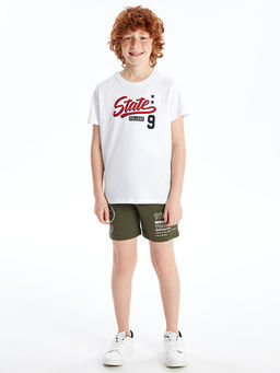 Bisiklet Yaka Bask?l? K?sa Kollu Erkek ?ocuk Ti??rt - Waikiki фото 2